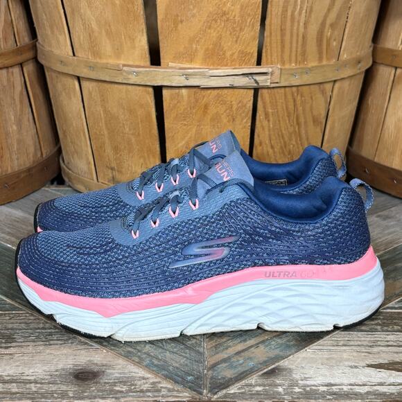 Skechers Max Cushioning Elite Blue Pink Comfort Running Shoe Sneakers Womens 8.5 - Picture 2 of 11